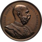 Praha - medaile Zemské jubilejní výstavy 1891, Návštěva císaře Fr.Josefa u barona F.Liebiga - poprs
