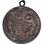 Praha - medaile Zemské jubilejní výstavy 1891, Návštěva Fr.Josefa I. v Liberci 1.X.1891 - poprsí