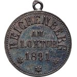 Praha - medaile Zemské jubilejní výstavy 1891, Návštěva Fr.Josefa I. v Liberci 1.X.1891 - poprsí