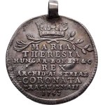Marie Terezie, 1740 - 1780, AR menší jeton na korunovaci v Praze 12.V.1743 -