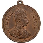 František Josef I., 1848 - 1916, Nesign. - medailka na uherské milenium 896 / 1896 -
