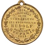Arcivévoda Rudolf a Stephanie Belgická, Nesign. - německá medailka na památku sňatku 1881 -
