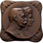 Arcivévoda František Ferdinand a Žofie z Hohenbergu, Bachmann - jednostranná úmrtní plaketka, b.l.