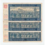 Protektorát Čechy a Morava, 1939 - 1945, 100 Koruna 1940 - 1.vyd., série 19A, 21A, 26A,