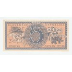Slovenská republika, 1939 - 1945, 5 Koruna 1945, série D002, BHK.55a, He.60a.s1,