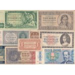Československo 1918 - 1992, Kovolut bankovek a státovek z let 1926 - 1985, 9ks