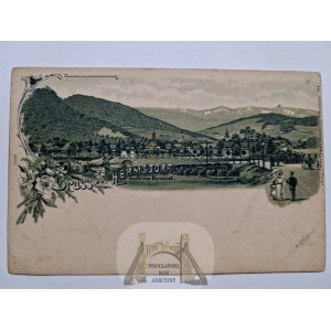 Sobiszow, panorama, lithograph, ca. 1900.