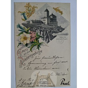Giant Mountains, Riesengebirge, Snowy Kells, lithograph, Oskar Keil, 1898