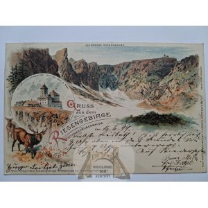 Giant Mountains, Riesengebirge, lithograph, 1899