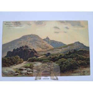 Giant Mountains, Riesengebirge, Schneegruben, lithograph, ca. 1900.