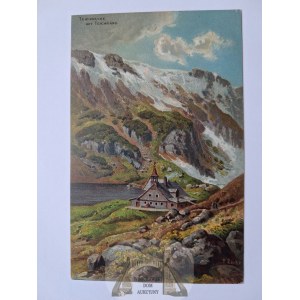 Giant Mountains, Riesengebirge, Samotnia, lithograph, ca. 1900.