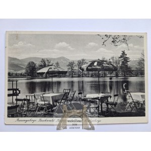 Beechwood, Buchwald, pool, tables, 1941