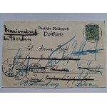 Sulechów, Zullichau, kasárne, železničná stanica, litografia, 1899