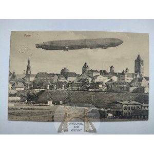 Poznan, Posen, panorama, cepelin, 1914