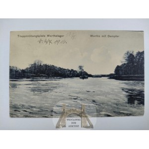 Poznan, Biedrusko, Warta River, steamer 1916