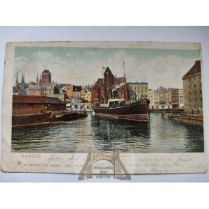 Gdansk, Danzig, Żóraw, ship, published by Trenkler 1904