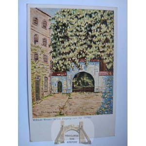 Danzig, Danzig, Oliva, Oliva, garden entrance, painted, mal. Werner ca. 1925