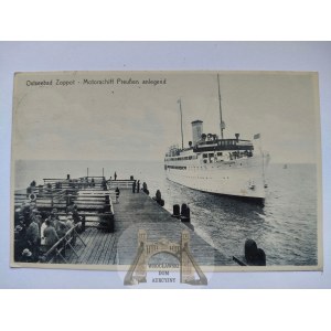 Sopot, Zoppot, pier, ship Preussen 1929