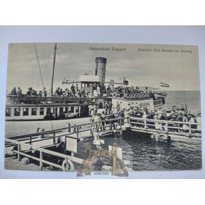Sopot, Zoppot, steamer Paul Beneke at the pier ca. 1910