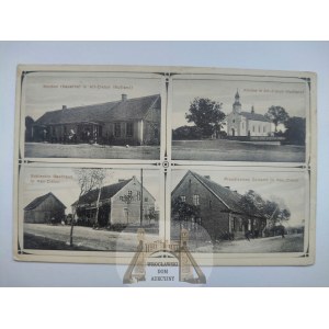 New Zielun near Działdowo, church, restaurant, customs office 1917