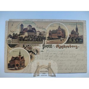 Ketrzyn, Rastenburg, lithograph, 4 views 1898