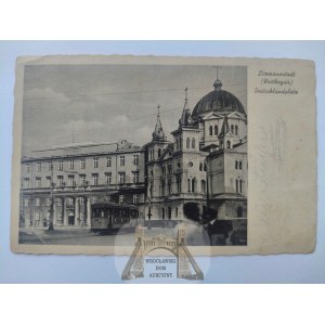 Łódź, Besetzung, Deutschlandplatz, Kirche, Straßenbahn ca. 1940