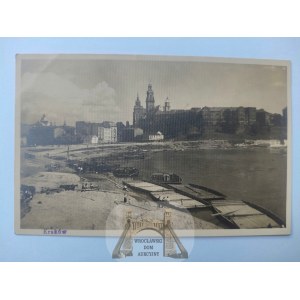 Cracow, Wawel Castle, panorama, barges ca. 1930