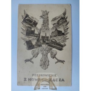 Nowy Sącz, 7 vues en aigle, collage 1929