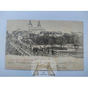 Nowy Sacz, bridge, panorama 1900