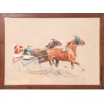 Eugene PÉCHAUBES (1890-1967), Courses de trot (Wyścigi kłusaków), 1954