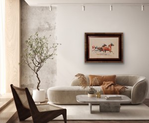 Eugene PÉCHAUBES (1890-1967), Courses de trot (Wyścigi kłusaków), 1954