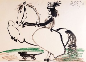 Pablo Picasso (1881 - 1973), Jacqueline on horseback XI, z cyklu 