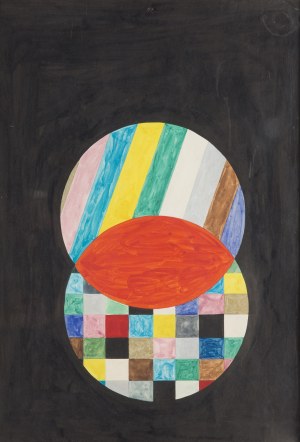Marek Oberländer (1922 Szczerzec koło Lwowa - 1978 Nicea), Kompozycja abstrakcyjna z kołami