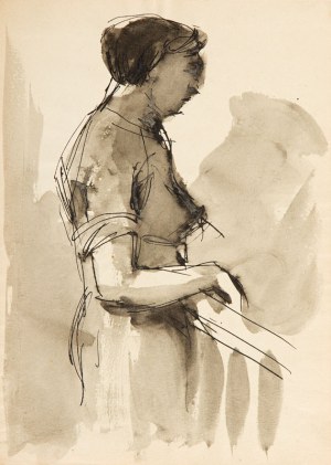 Zbigniew Makowski (1930 Warszawa - 2019 Warszawa), Portret kobiety z profilu