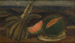 Zygmunt Józef Menkes (1896 Lwów - 1986 Riverdale, USA), Martwa natura z arbuzem i ananasem