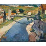 Maria Melania Mutermilch Mela Muter (1876 Warsaw - 1967 Paris), Landscape with a bridge from near Avignon, 1940s-50s.