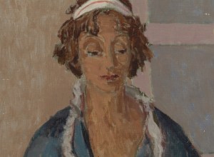 Benn Bencion Rabinowicz (1905 Białystok - 1989 Paryż), Portret kobiety z białą wstążką, 1960