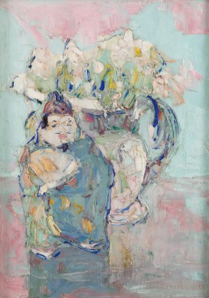 Włodzimierz Terlikowski (1873 Poraj k. Łodzi - 1951 Paryż), Martwa natura z figurką Buddy, 1926