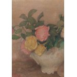 Julia Giżycka-Berezowska (1880 - 1976), Still life with a bouquet of roses and a figurine
