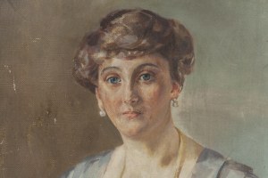 Emilia Knausówna (1883 Kraków - 1924), Portret kobiety z perłowymi kolczykami, 1919
