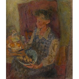 Eugeniusz Eibisch (1895 Lublin - 1987 Warsaw), Woman at the breakfast table , ca. 1930/1945