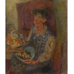 Eugeniusz Eibisch (1895 Lublin - 1987 Warsaw), Woman at the breakfast table , ca. 1930/1945