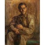 Stefan Just (1905 - 1977 ), Self-portrait with a dog, 1950