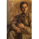 Stefan Just (1905 - 1977 ), Self-portrait with a dog, 1950