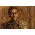 Stefan Just (1905 - 1977 ), Self-portrait with a dog, 1950