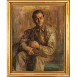 Stefan Just (1905 - 1977 ), Self-portrait with a dog, 1950