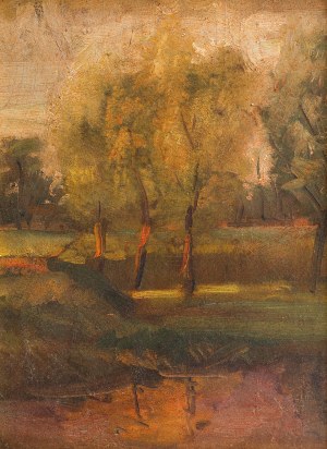 Bolesław Cybis (1895 Folwark Massandra na Krymie - 1957 Trenton (New Jersey, USA)), Drzewo o zmierzchu, 1926