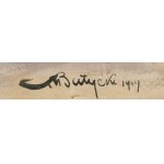 Adam Batycki (1886 Przemyśl - 1970 Poznaň), Žena na lavičce v parku, 1919