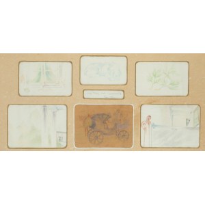 Jacek Malczewski (1854 Radom - 1929 Krakow), Collection of 6 co-framed drawings and artist's autograph, ca. 1926