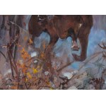 Wojciech Kossak (1856 Paris - 1942 Krakow), The frightened horse, 1922 (?)